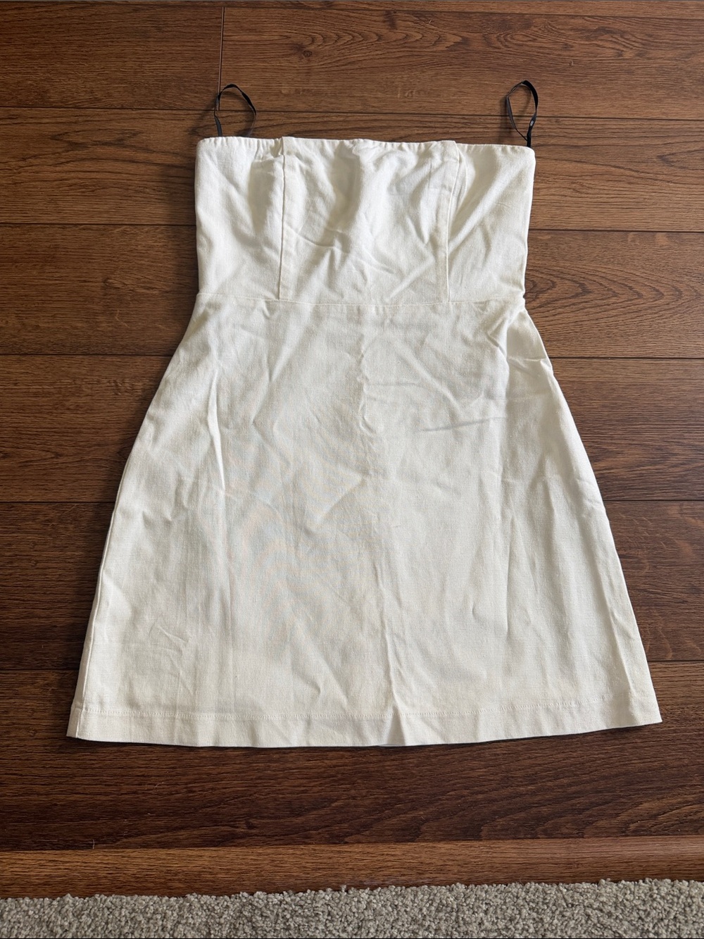 Forever 21 Cream Strapless Mini Dress
